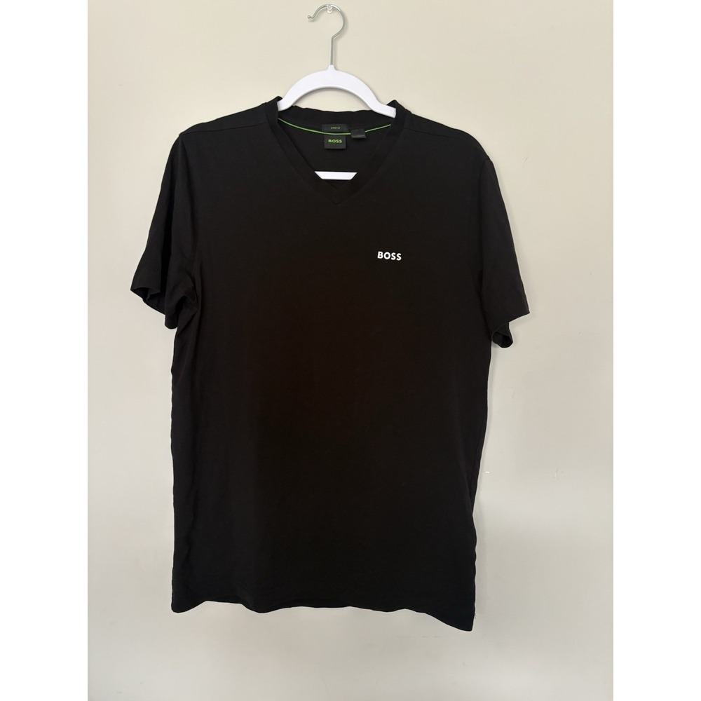 Hugo Boss Tee Shirt Black Casual Cotton Blend Crewneck Men's SizeS Stretch NWOT
